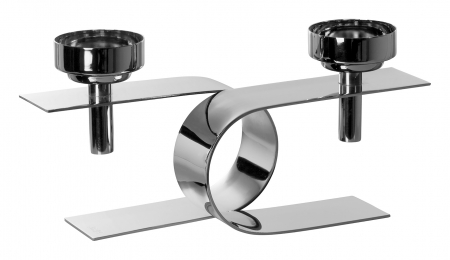 Suporturi lumanari - PASSIONA, Suport lumânare pentru tea lights, nichel, 25x11x12,5 cm