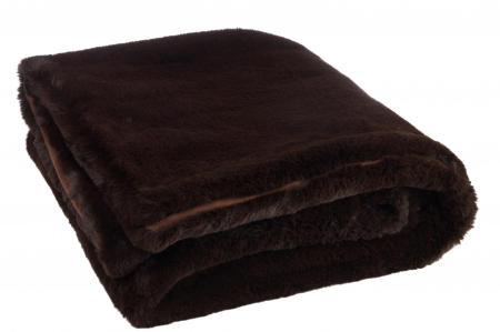 Paturi si cuverturi - Patura Cutie, Plush, Maro, 180x130x3 cm