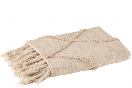 Paturi si cuverturi - Patura plaid, Textil, Bej, 130x170x1