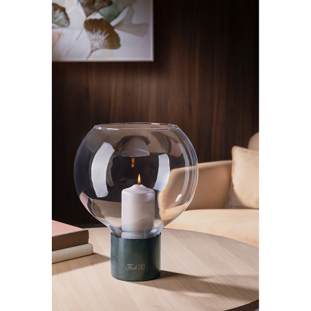 Suporturi lumanari - PEGO, Felinar cu sticlă, vopsit în câmp electrostatic, lucios, L. 30 cm, l. 30 cm, H 38 cm, D 30 cm