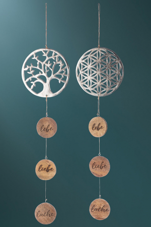 Clopotei de vant si ghirlande - Pendant aluminu tree/flower of life Set 2