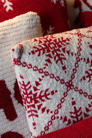 IN STOC - Perna fulgi de zapada din bumbac, Craciun rosu/alb Ass 2