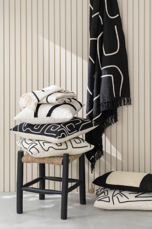 Perne si fete de perne - Perna, Textil, Negru, 30x50x11