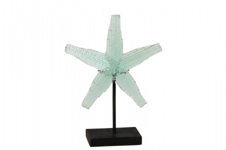 Mare si soare - Decoratiune Peste, Lemn, Turcoaz, 30x11x38 cm