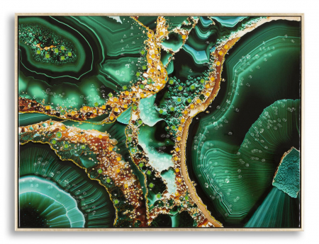 Decoratiuni de perete - Pictură pe pânză lăcuită, SMERALDY -b- ramă inclusă 82x4x62 cm