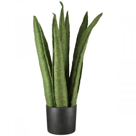 Plante artificiale si uscate - Plantă în ghiveci, Sansevieria, "Feltro", Fetru, verde, PU 2, H 60 cm, D 14 cm