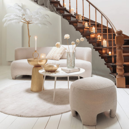 Taburete si pufuri - Puf, Knitted , Alb