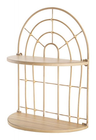 Polite si rafturi - Raft ARCH, Maro, MDF/Fier/Lemn, 45.5x34.5x18 cm