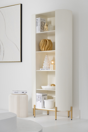 Polite si rafturi - Raft mdf/metal, alb/auriu