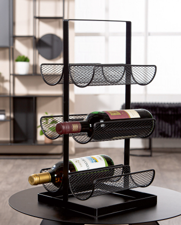 Suporturi pentru sticle - Raft pentru vin, Floor, Metal, negru, PU 2, L. 23 cm, L. 23 cm, H. 48 cm