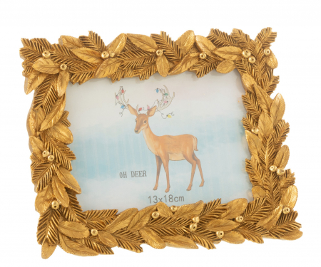 Rame foto - Rama foto Leaves, Rasina, Auriu, 25.5x2x21 cm