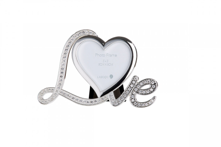 Rame foto - Rama foto Love, Metal, Argintiu, 4x16x10 cm