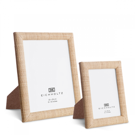 Rame foto - Ramă foto, Pamplona cu finisaj rafie natură set de 2