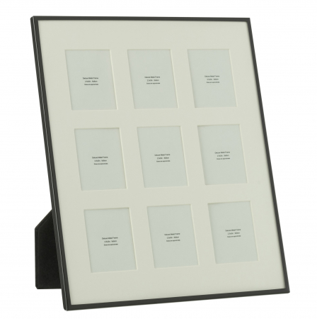 Rame foto - Rama foto Passe Partout 9 Pieces, Metal, Negru, 18.5x25.5x29 cm