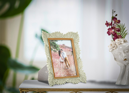 Rame foto - Rama foto Pinty, Rasina/Sticla, Crem/Auriu, 28x23.5x3 cm