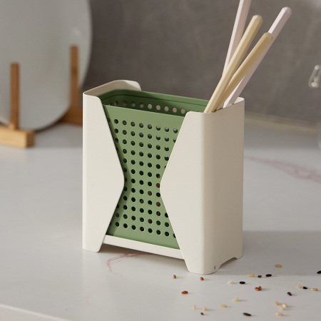 Organizatoare - Recipient diverse POKA, metal, alb-verde