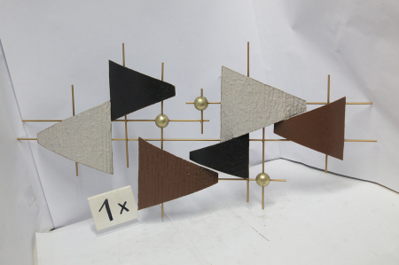 Decoratiuni de perete - Relief de perete, Bandiera, Metal, antracit, bej, maro, PU 1, L. 3,5 cm, L. 78 cm, H. 38 cm