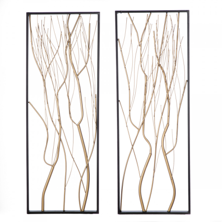 Decoratiuni de perete - Relief de perete, Crangi, Metal, auriu, PU 2, 2 buc. asortate, L. 3 cm, L. 33 cm, H. 91,5 cm