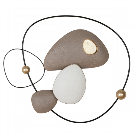 Modern - Relief de perete, Endoso, Metal, bej, PU 1, L. 5 cm, L. 60 cm, H. 52 cm