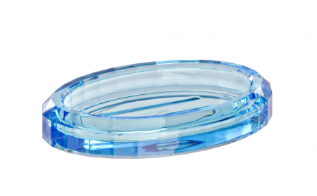 Accesorii baie - Savoniera Prezioso, Acril, Albastru, 14.5x10x2.7 cm