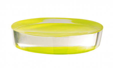 Accesorii baie - Savoniera Topazio, Rasina, Verde/Galben, 12x12x2.4 cm