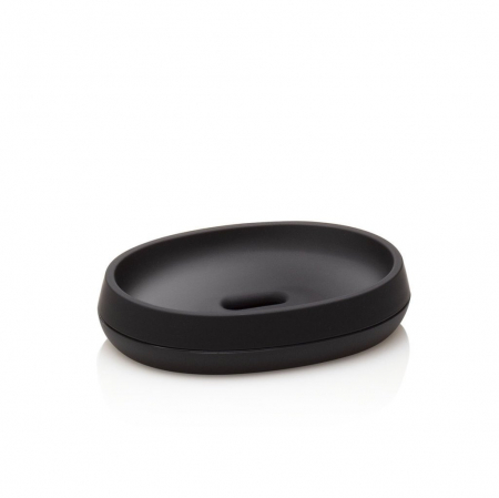 Accesorii baie - Savoniera VOGUE, Abs/Cauciuc, Negru, 12.8x9.7x2.7 cm
