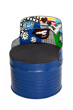 Scaune dining - Scaun Barrel, Metal, Multicolor, 60x72x60 cm