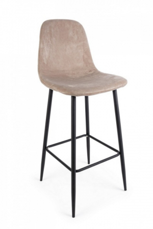 Scaune de bar - Scaun de bar Irelia, Otel/Catifea, Mov, 46x39x103 cm