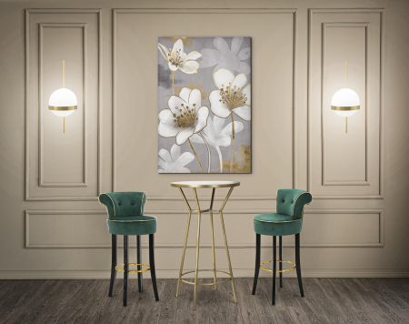 Scaune de bar - Scaun de bar Luxy, MDF/Lemn/Sintetic, Verde, 96x46x48 cm