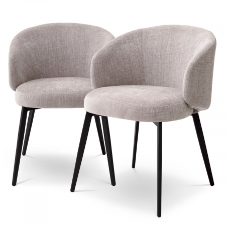 Scaune dining - Scaun dining, Lloyd cu cotiera sisley, gri set de 2