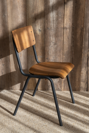 Scaune dining - Scaun, Lemn/Metal Negru