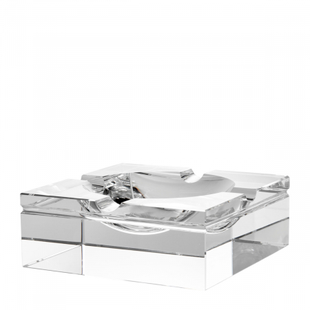 Accesorii - Scrumieră Acolyte din sticlă de cristal, Dims: L. 20 | W. 20 | H. 7.5 (CM)