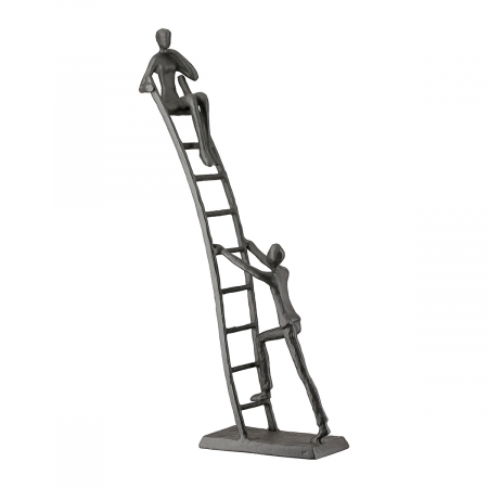 Familie - Sculptură, Așteptări, Motiv cuplu, scară, Fier, maro închis, PU 2, L. 5,5 cm, L. 17 cm, H. 33,5 cm