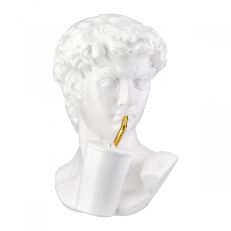 De colectie - Sculptură, Bust, David, Poly, alb, PU 2, L. 13 cm, L. 12 cm, H. 19 cm