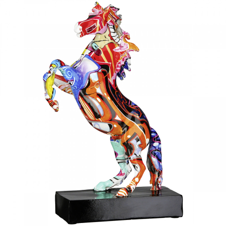 Animale - Sculptură, Cal, Graffiti, Rășină sintetică, multicolor, PU 2, L. 7 cm, L. 15 cm, H 25 cm