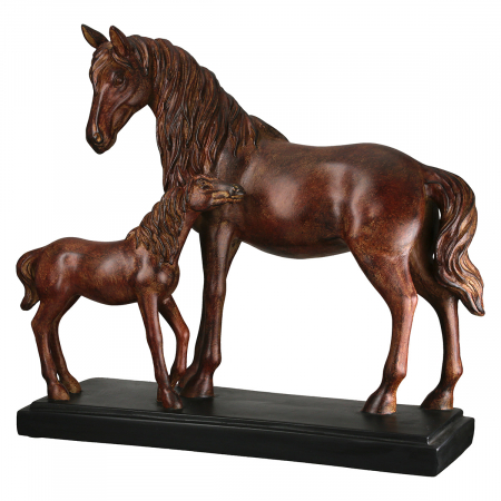 Animale - Sculptură, Cal, Rășină sintetică, maro, PU 1, L. 14 cm, L. 37 cm, H 33 cm