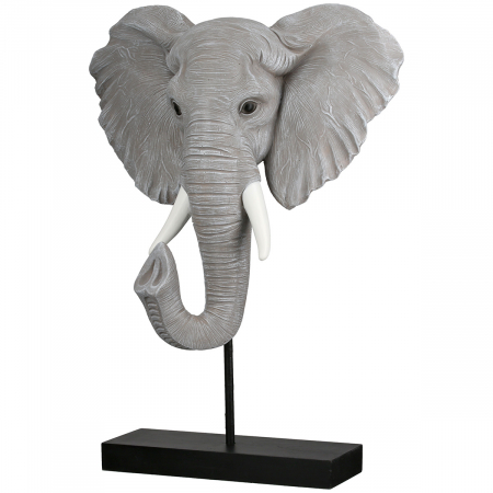 Animale - Sculptură, Elefant, Ringo, Polirășină, gri, PU 1, L. 8 cm, L. 25 cm, H. 42 cm