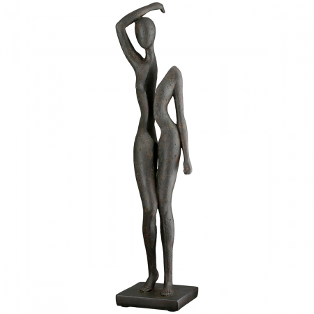 Modern - Sculptură, Femeie, Rășină sintetică, antracit, PU 2, L. 9 cm, l. 9 cm, H 40 cm