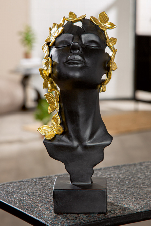 Dragobete - Sculptură, Fluture, Rășină sintetică, negru, PU 2, L. 13 cm, L. 13 cm, H 33 cm