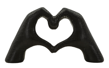 Dragobete - Sculptura neagra, Inima cm 25x7,5x13,5