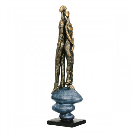 Familie - Sculptură, Pereche, Growing together, Polirășină, bronz, gri, PU 1, L. 10 cm, L. 7,8 cm, H. 37,6 cm