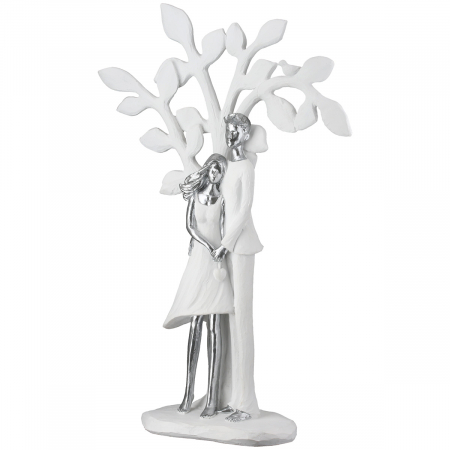 Familie - Sculptură, Pereche, Rășină sintetică, alb, PU 2, L. 7 cm, L. 20 cm, H 30 cm
