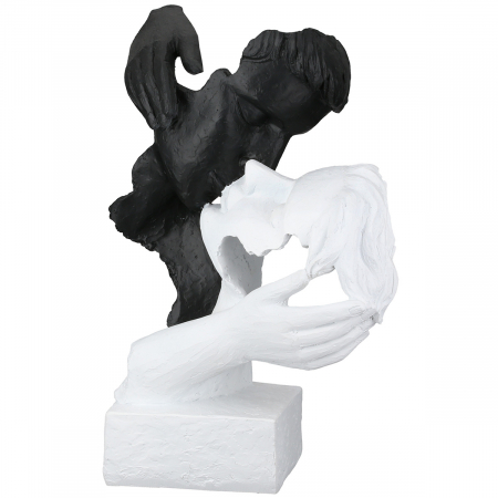 Dragobete - Sculptură, Pereche, Rășină sintetică, negru, alb, PU 2, L. 12 cm, L. 17 cm, H 27 cm