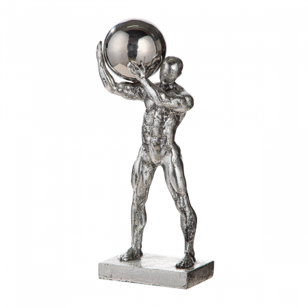 Sport - Sculptură, Persoană, Rășină sintetică, argintie, PU 2, L. 7 cm, L. 12 cm, H 31 cm