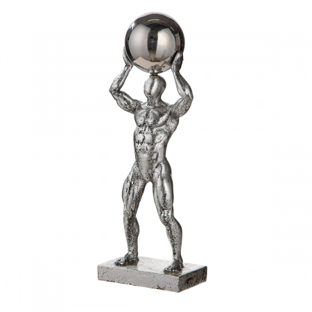 Sport - Sculptură, Persoană, Rășină sintetică, argintie, PU 2, L. 7 cm, L. 12 cm, H 34 cm