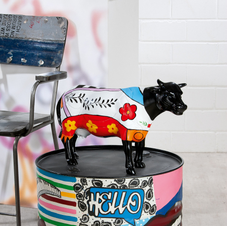 Street art - Sculptură rasina Cow, multicolora