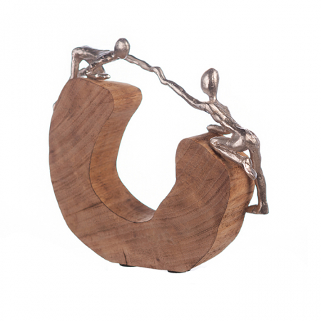 FIGURINE - Figurina SUPPORT, lemn/aluminiu, 29x7x24 cm