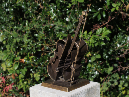 Figurine bronz - Sculptura vioara, Bronz, 50 x 20 x 20 cm