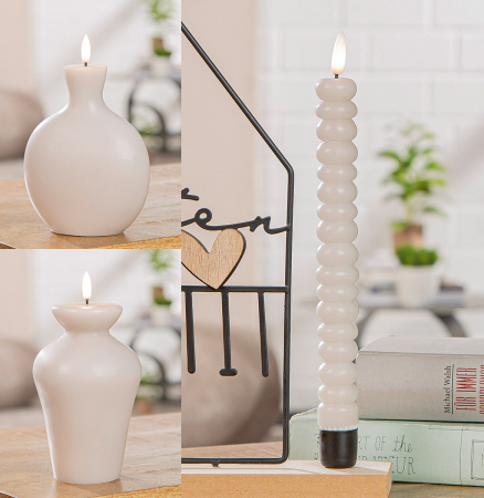 Lumanari - Serie 10 buc., Ceară, gri deschis, PU 1