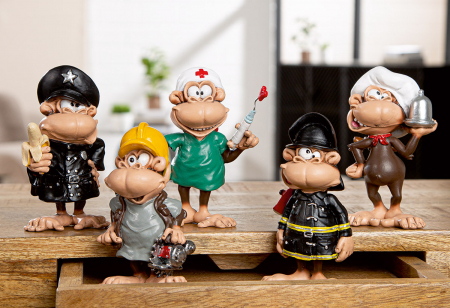 Modern - Serie 20 buc., Figurină, Maimuță, Rășină sintetică, maro, PU 1